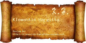 Klementis Hargitta névjegykártya